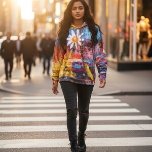 Multicolor Artistic Women's Hoodie